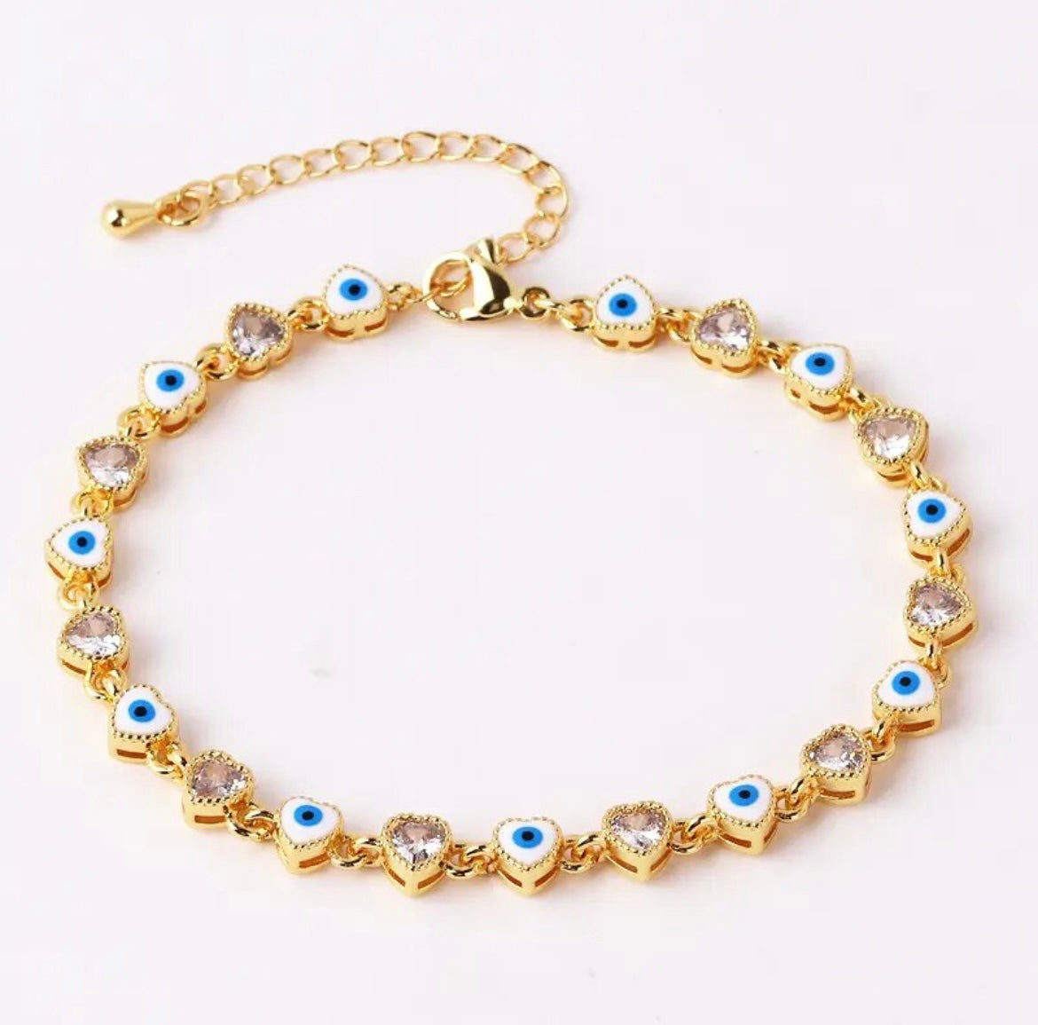 Mal ojo heart bracelet