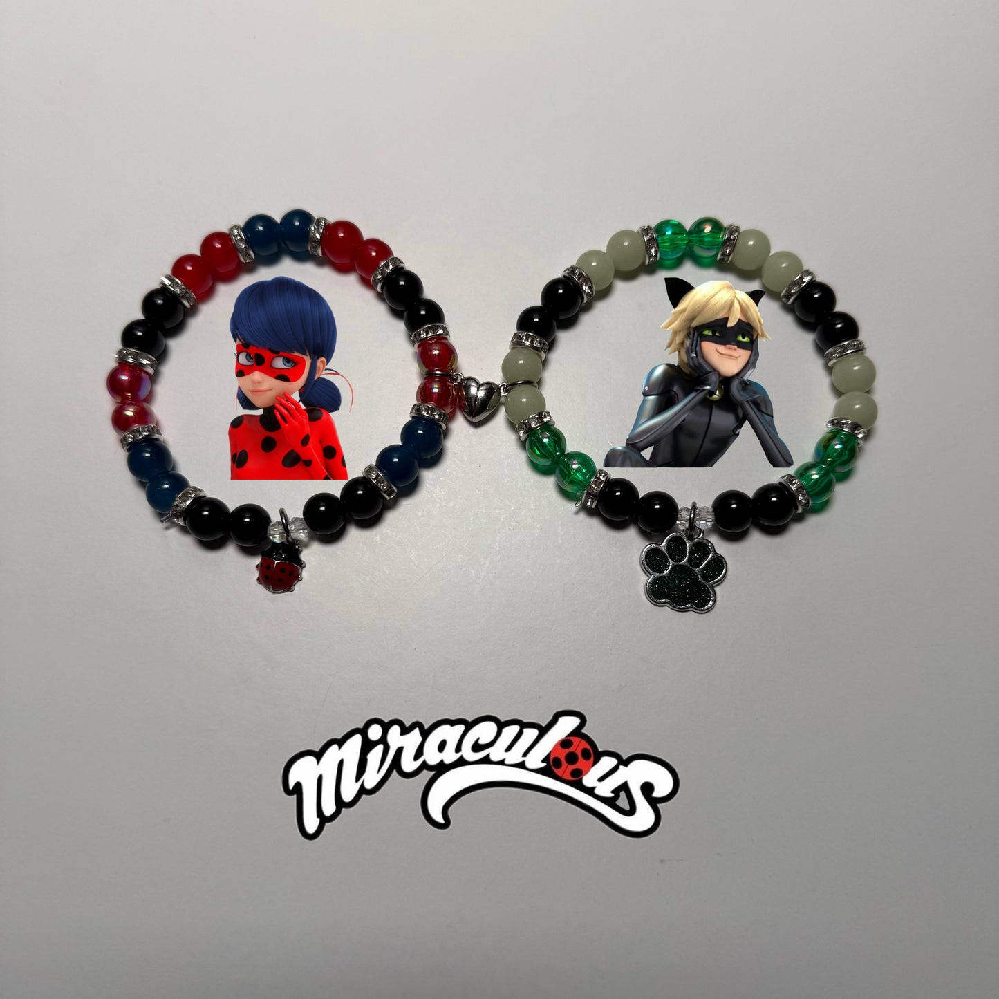 Cat Noir x Lady Bug Matching Bracelets