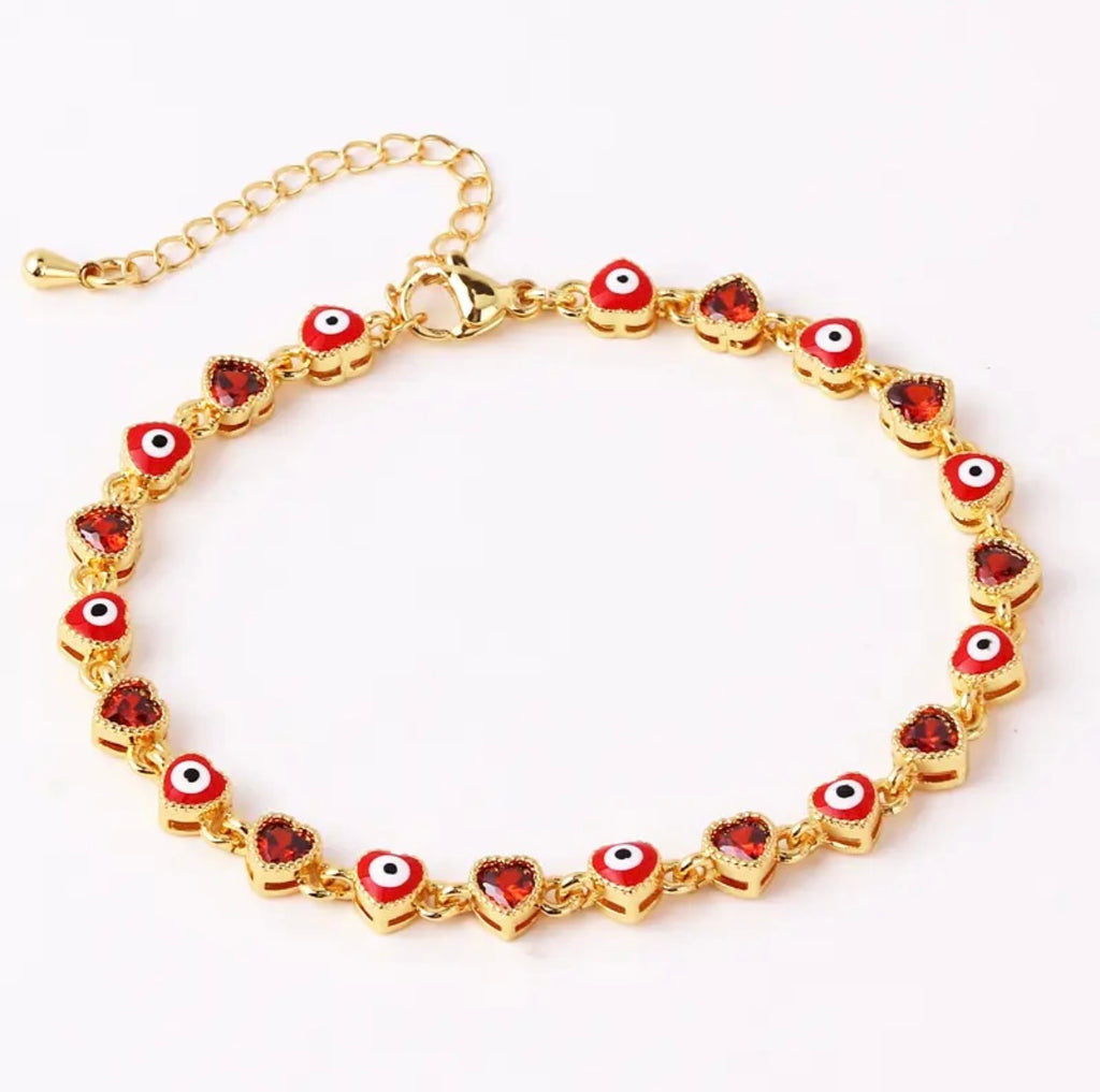 Pulsera corazón mal ojo